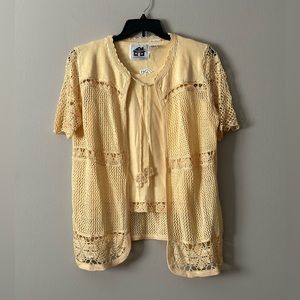 NEW Vintage 2 Piece Sweater Cardigan Tank Size S Storybook Knits Coastal Grandma